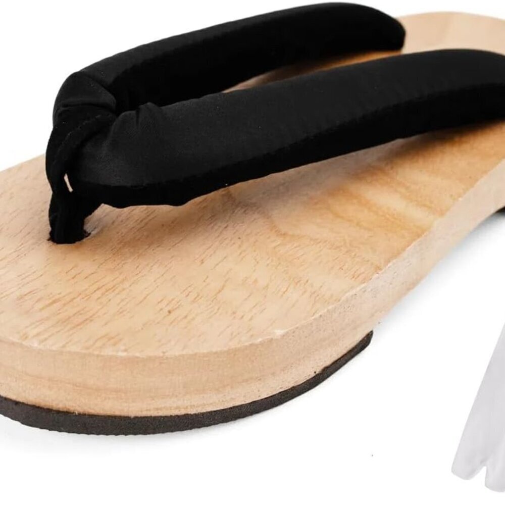 Japanese Wooden Geta Slippers Womens Size 7-8 Non-Slip Light Wear-Resistant